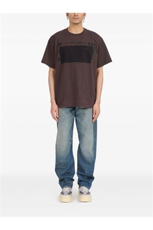 Brown graphic-print cotton t-shirt MM6 MAISON MARGIELA | SH0GC0053M20050143